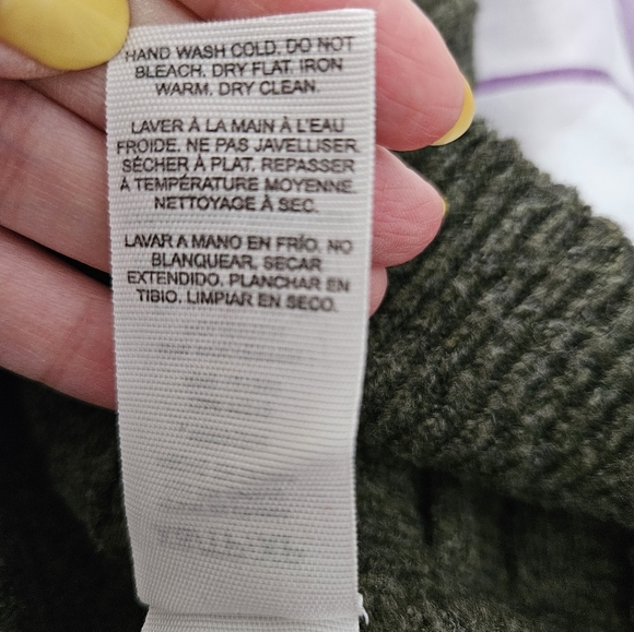 NWOT - Garage Forest Green Gray Sweater with Tie Up Sides - Picture 9 of 9